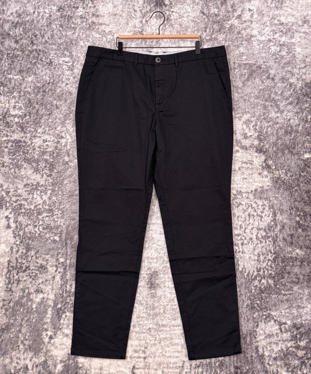 Perk Feel Good Slim Chino Pants 42 x 34 Mens Black Stretch